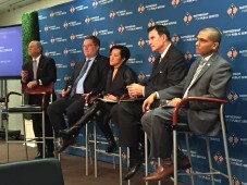 From left, Accenture Federal Services CIO Director Dave McClure, VA CIO Scott Blackburn, Department of Interior CIO Sylvia Burns, Department of Justice CIO Joseph Klimavicz and Social Security Administration discuss IT reform at the Partnership for Public Service.