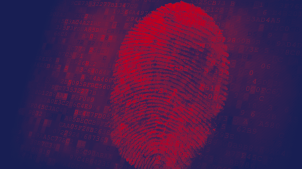 Illustration depicting fingerprint for cyber defense