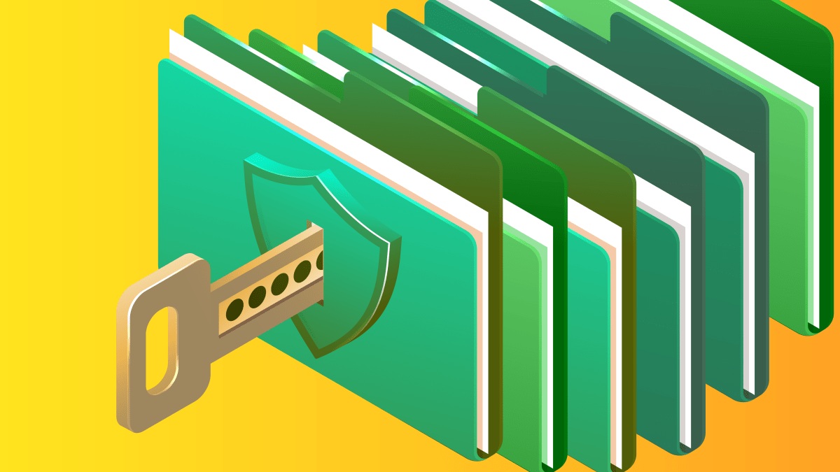 Art showing key unlocking files.